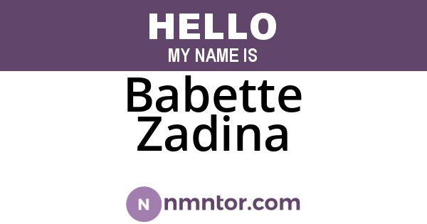 Babette Zadina