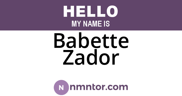 Babette Zador