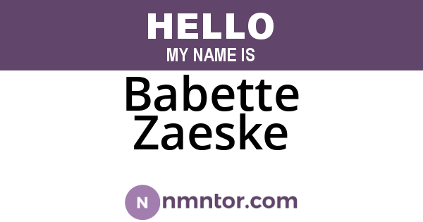 Babette Zaeske