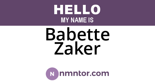 Babette Zaker