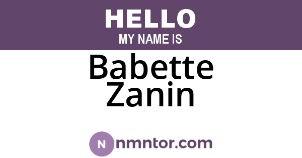 Babette Zanin