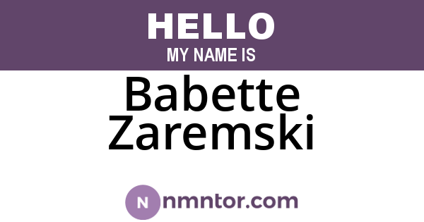 Babette Zaremski