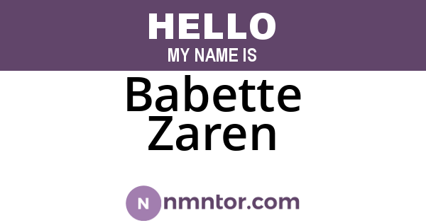 Babette Zaren