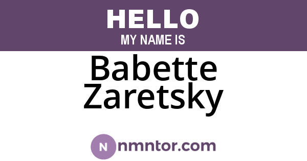 Babette Zaretsky