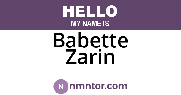 Babette Zarin