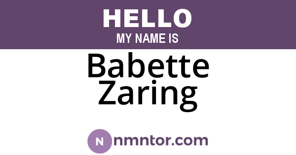 Babette Zaring