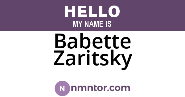 Babette Zaritsky