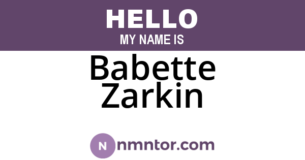 Babette Zarkin