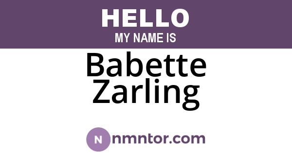Babette Zarling