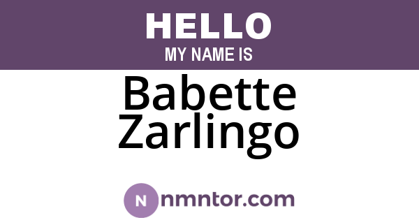 Babette Zarlingo