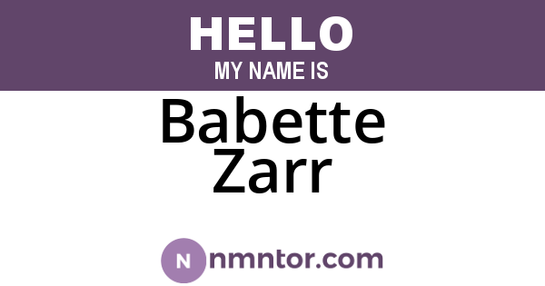 Babette Zarr