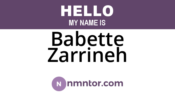 Babette Zarrineh