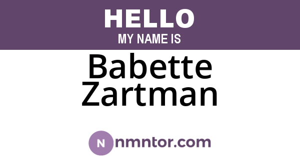 Babette Zartman