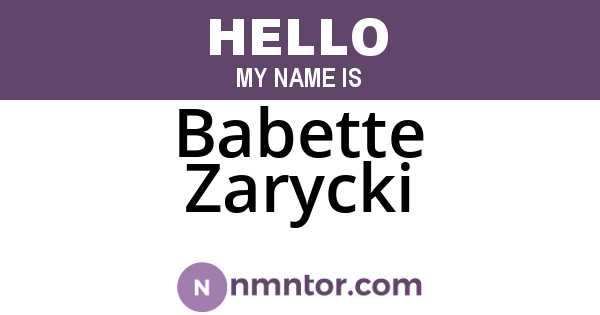 Babette Zarycki