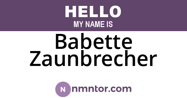 Babette Zaunbrecher