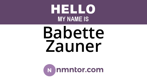 Babette Zauner