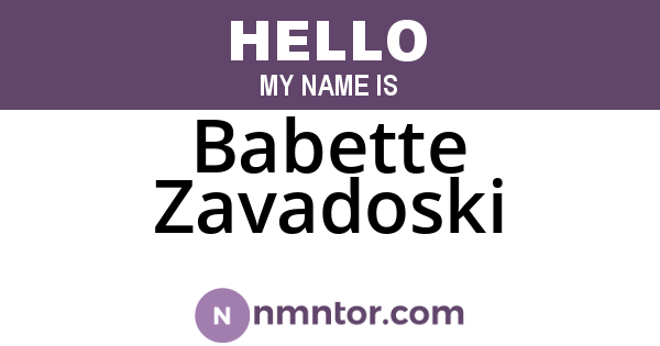 Babette Zavadoski