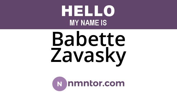Babette Zavasky
