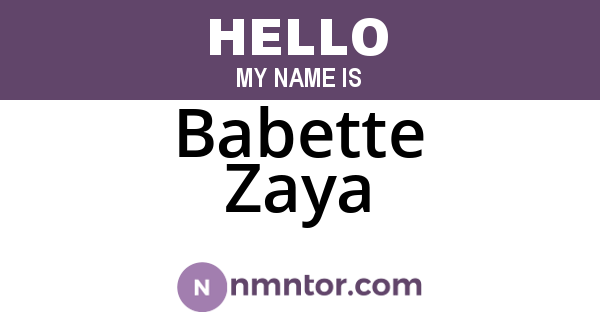 Babette Zaya