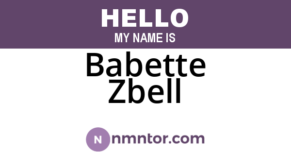 Babette Zbell