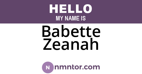 Babette Zeanah