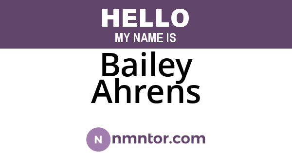 Bailey Ahrens