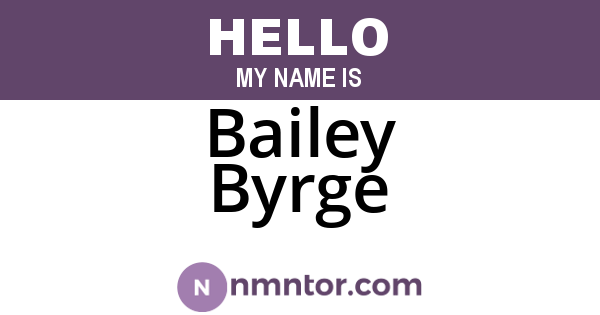 Bailey Byrge
