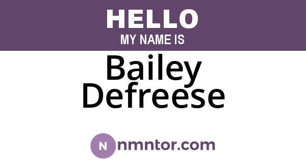 Bailey Defreese