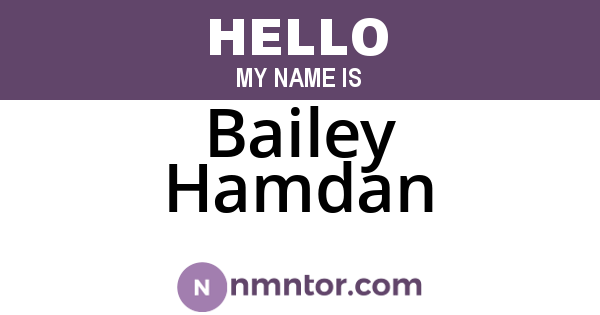Bailey Hamdan