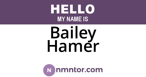 Bailey Hamer