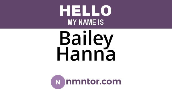 Bailey Hanna
