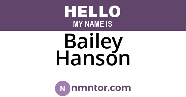 Bailey Hanson