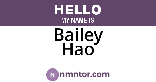Bailey Hao