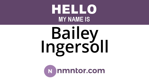 Bailey Ingersoll