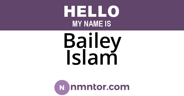 Bailey Islam