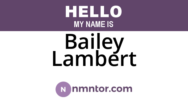 Bailey Lambert