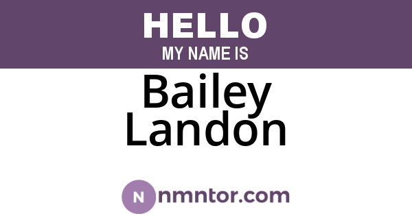 Bailey Landon