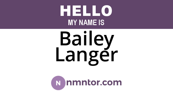 Bailey Langer