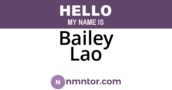 Bailey Lao
