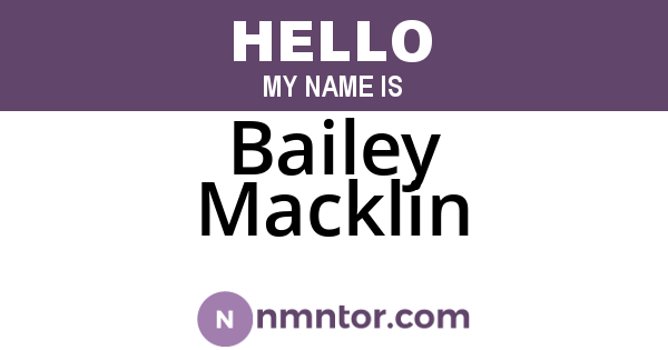 Bailey Macklin
