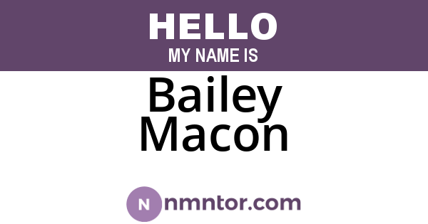 Bailey Macon