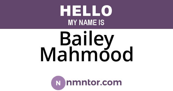 Bailey Mahmood
