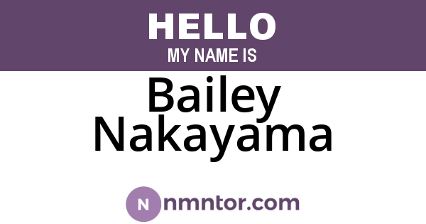 Bailey Nakayama