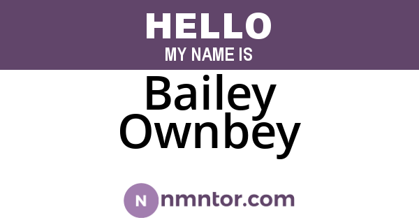 Bailey Ownbey