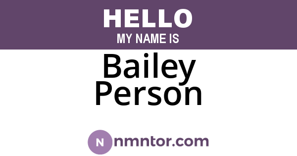 Bailey Person