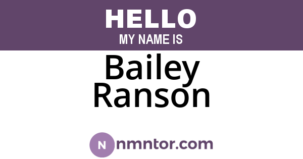Bailey Ranson