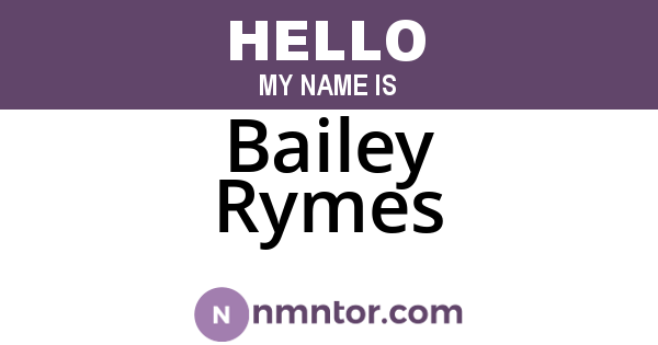 Bailey Rymes