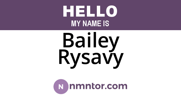 Bailey Rysavy