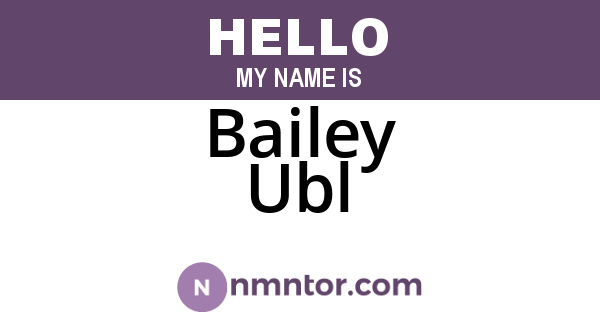 Bailey Ubl