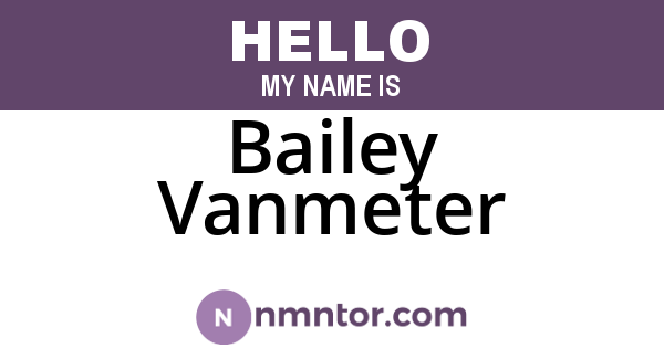 Bailey Vanmeter